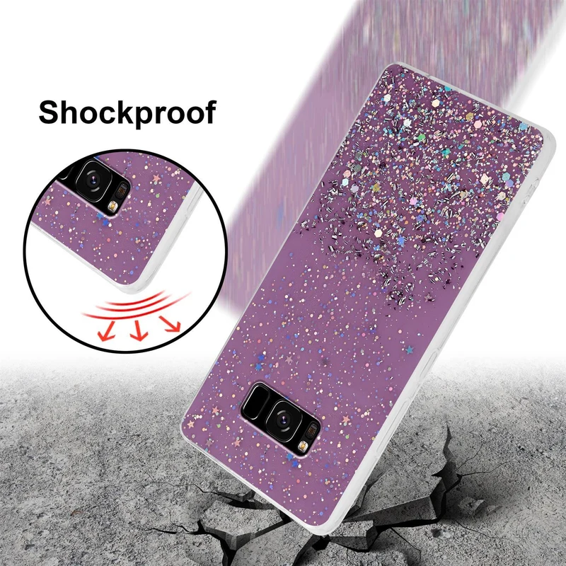 Cadorabo Hülle kompatibel mit Samsung Galaxy S8 PLUS Schutzhülle aus flexiblem TPU Silikon mit funkelnden Glitter