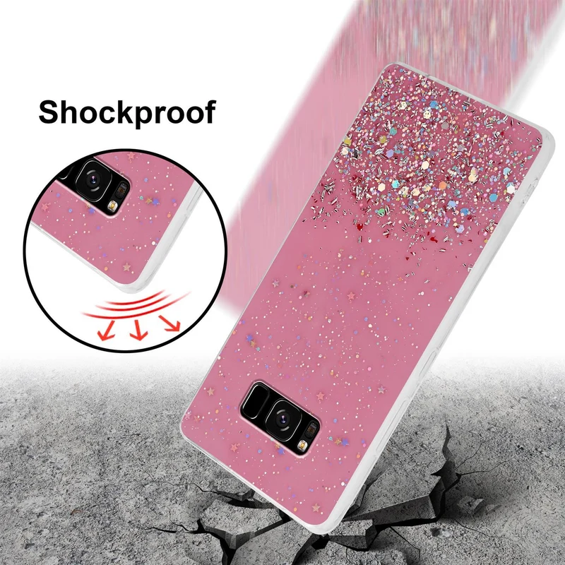 Cadorabo Hülle kompatibel mit Samsung Galaxy S8 Schutzhülle aus flexiblem TPU Silikon mit funkelnden Glitter