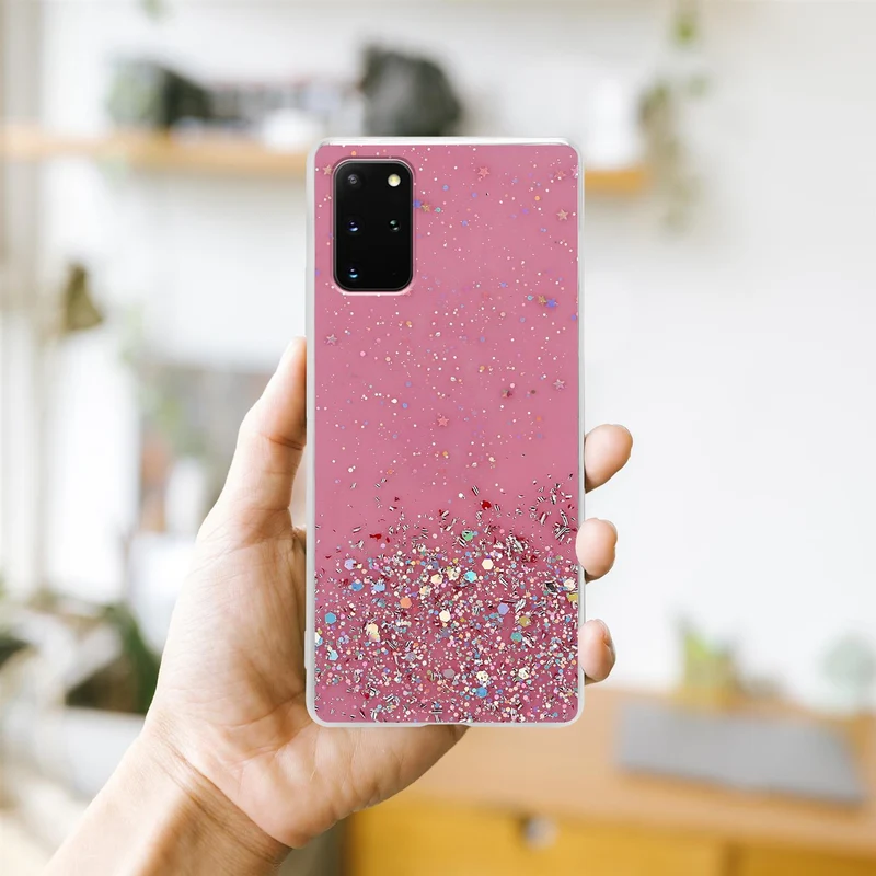 Cadorabo Hülle kompatibel mit Samsung Galaxy S20 PLUS Schutzhülle aus flexiblem TPU Silikon mit funkelnden Glitter