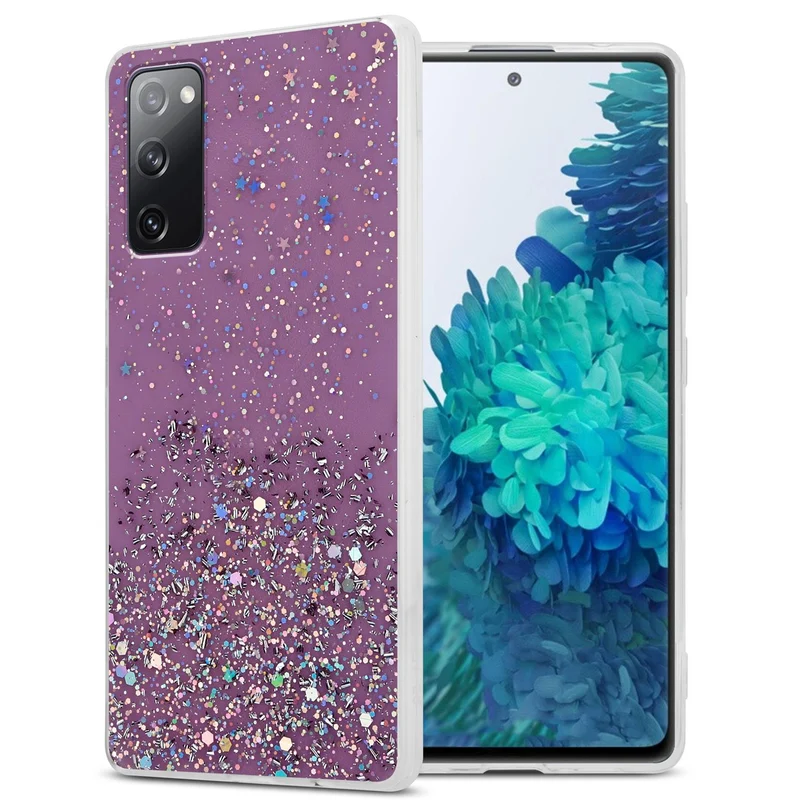 Cadorabo Hülle kompatibel mit Samsung Galaxy S20 FE Schutzhülle aus flexiblem TPU Silikon mit funkelnden Glitter