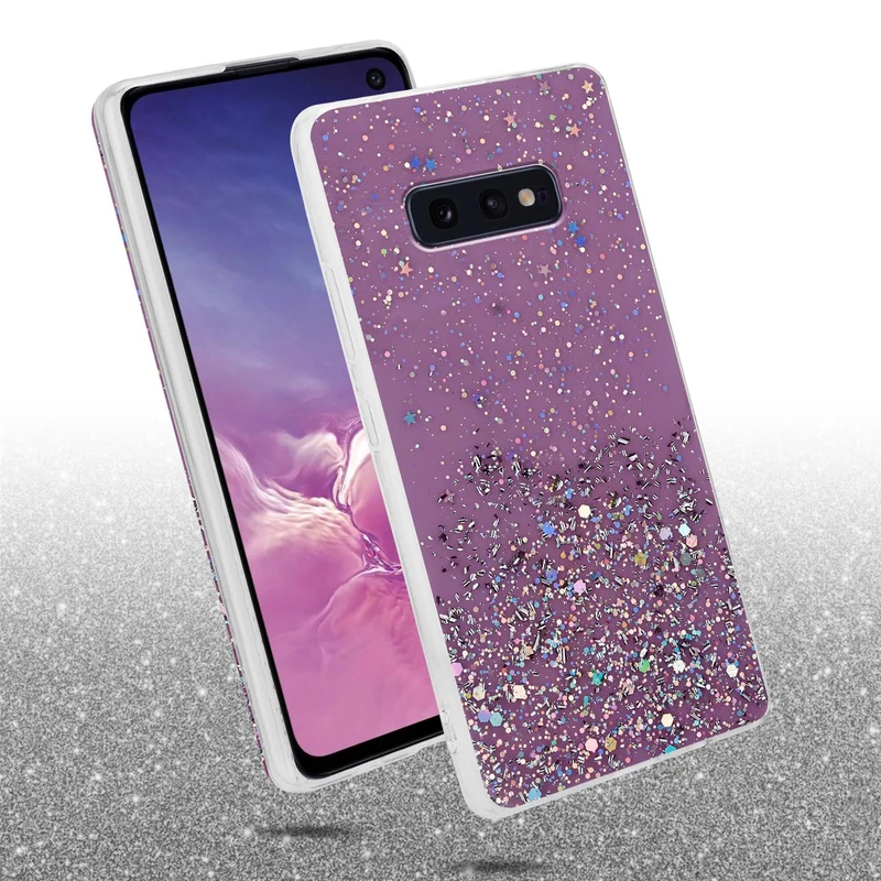 Cadorabo Hülle kompatibel mit Samsung Galaxy S10e Schutzhülle aus flexiblem TPU Silikon mit funkelnden Glitter