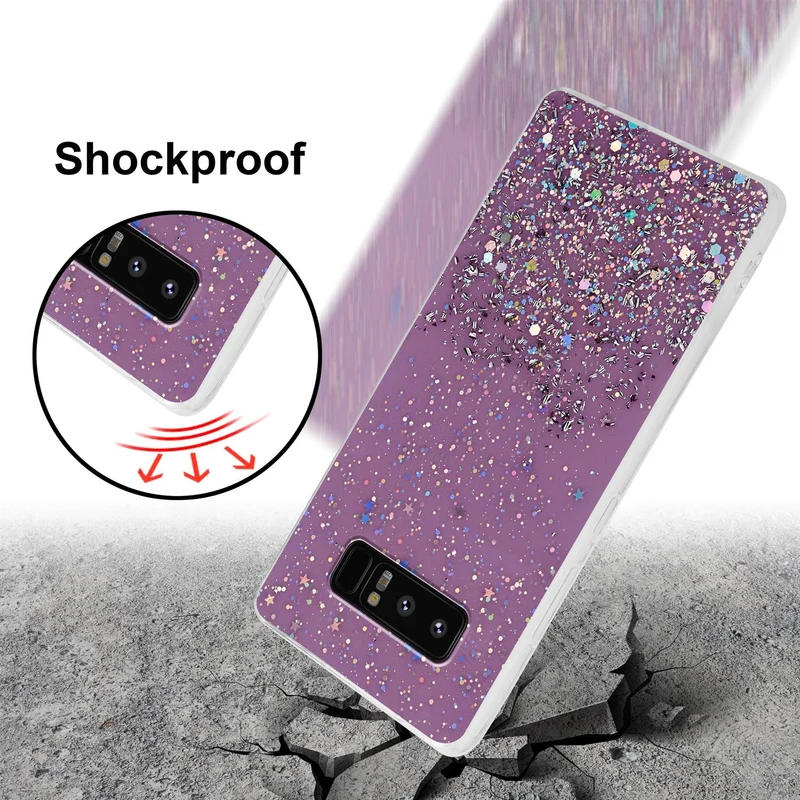 Cadorabo Hülle kompatibel mit Samsung Galaxy NOTE 8 Schutzhülle aus flexiblem TPU Silikon mit funkelnden Glitter