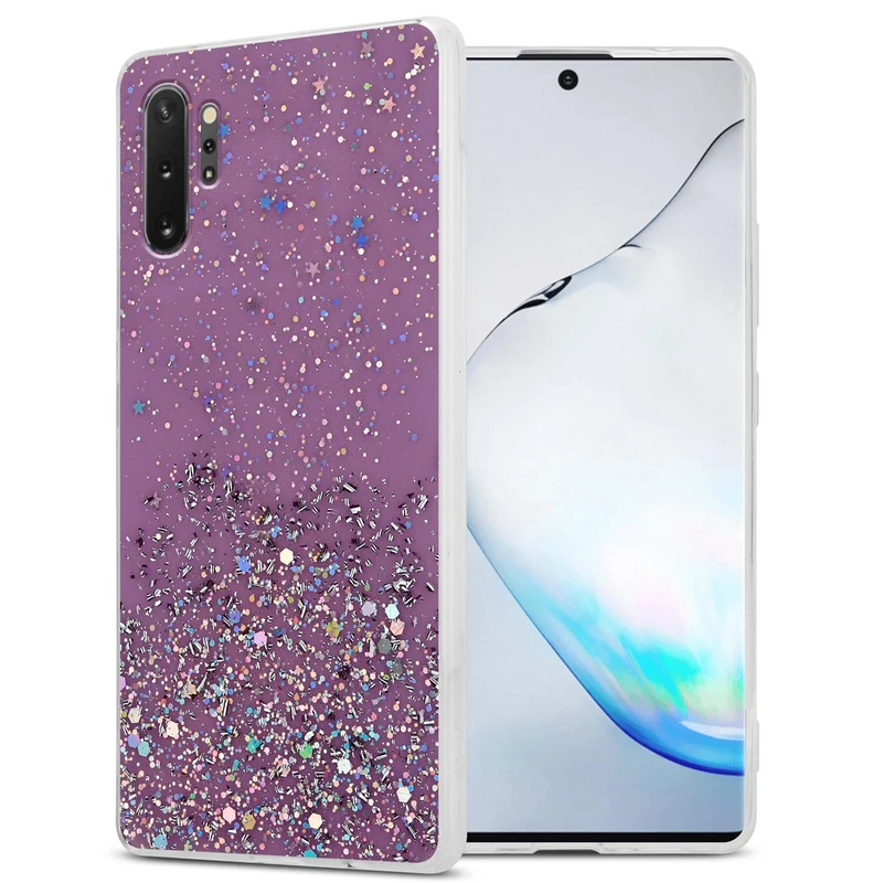 Cadorabo Hülle kompatibel mit Samsung Galaxy NOTE 10 PLUS Schutzhülle aus flexiblem TPU Silikon mit funkelnden Glitter