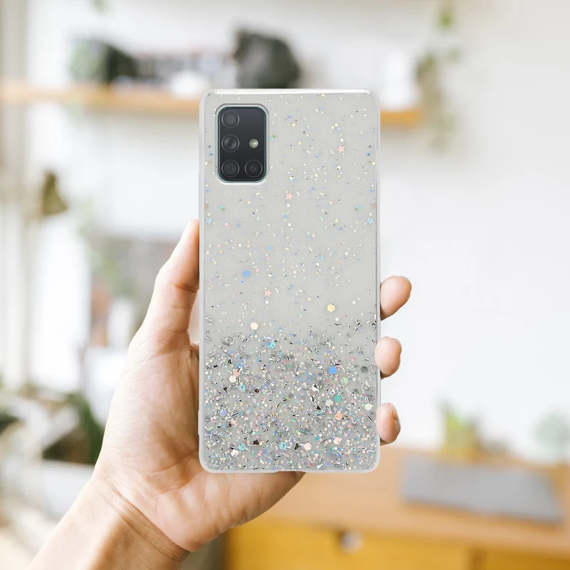 Cadorabo Hülle kompatibel mit Samsung Galaxy A71 5G Schutzhülle aus flexiblem TPU Silikon mit funkelnden Glitter