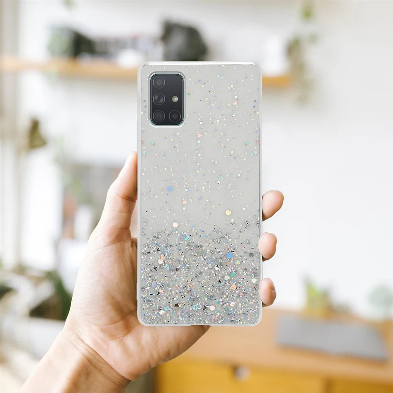 Cadorabo Hülle kompatibel mit Samsung Galaxy A71 5G Schutzhülle aus flexiblem TPU Silikon mit funkelnden Glitter