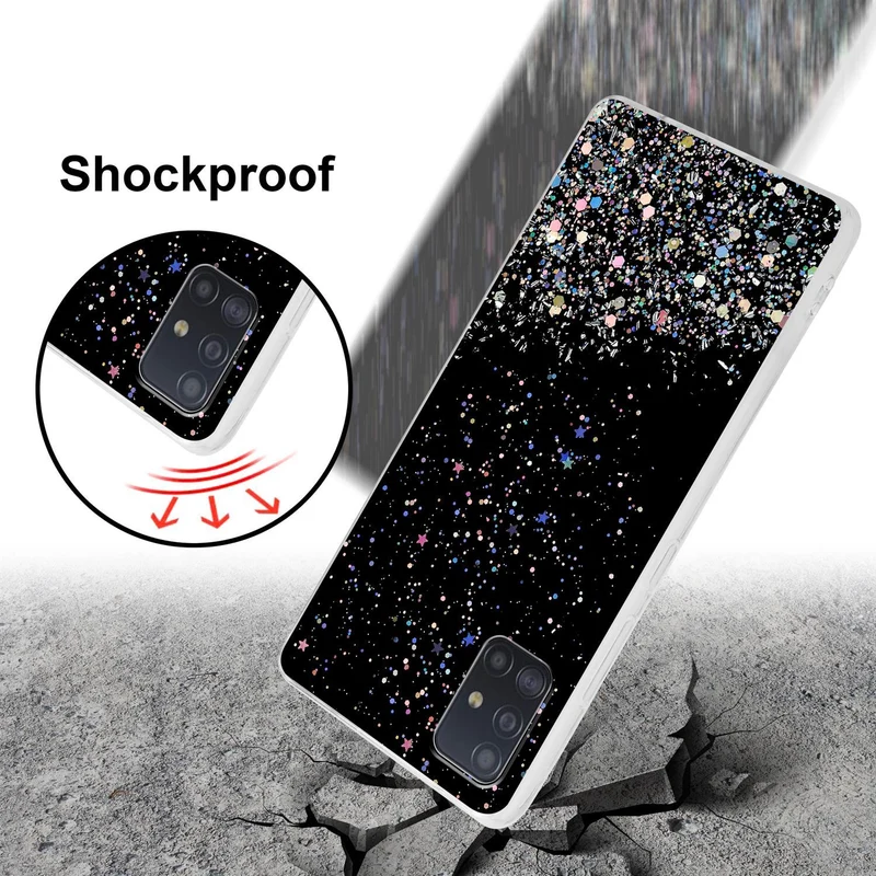 Cadorabo Hülle kompatibel mit Samsung Galaxy A51 4G / M40s Schutzhülle aus flexiblem TPU Silikon mit funkelnden Glitter