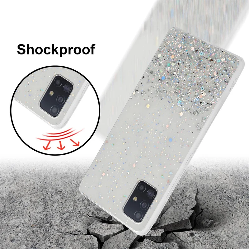 Cadorabo Hülle kompatibel mit Samsung Galaxy A51 4G / M40s Schutzhülle aus flexiblem TPU Silikon mit funkelnden Glitter