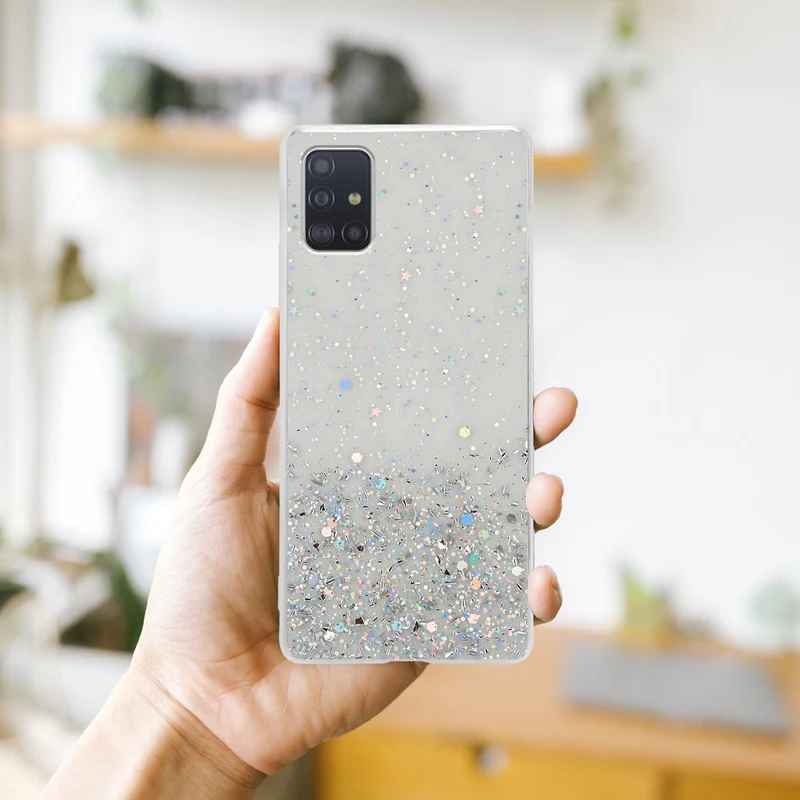 Cadorabo Hülle kompatibel mit Samsung Galaxy A51 4G / M40s Schutzhülle aus flexiblem TPU Silikon mit funkelnden Glitter