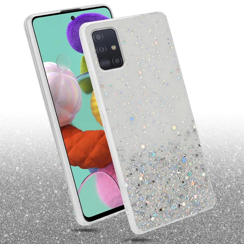 Cadorabo Hülle kompatibel mit Samsung Galaxy A51 4G / M40s Schutzhülle aus flexiblem TPU Silikon mit funkelnden Glitter