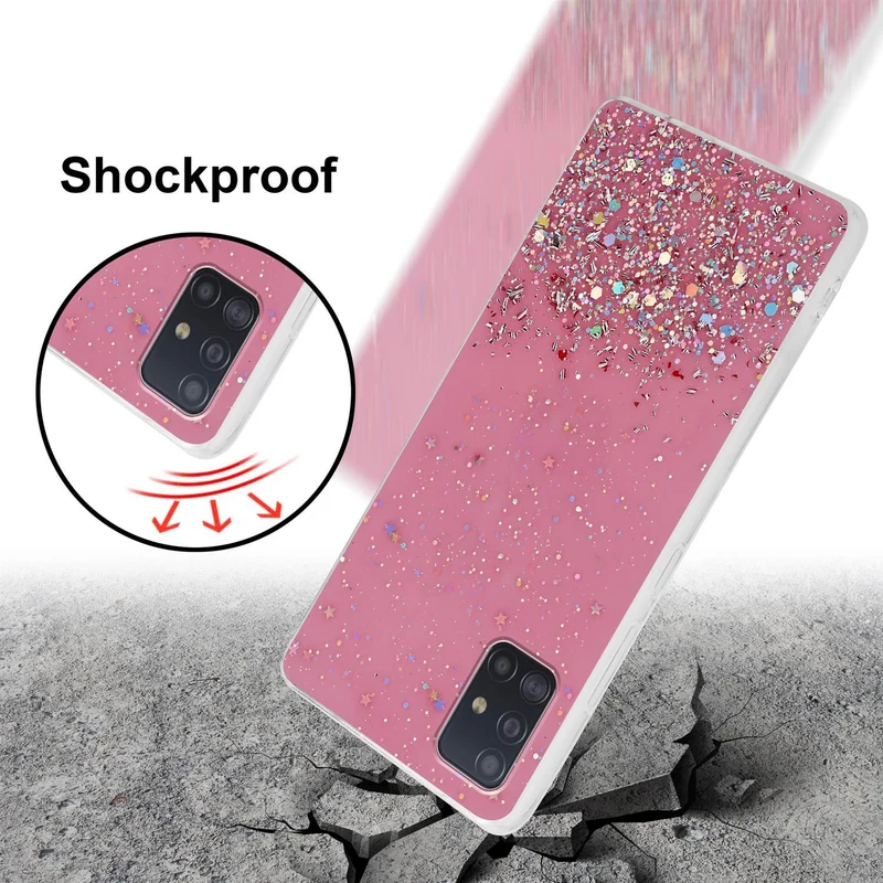 Cadorabo Hülle kompatibel mit Samsung Galaxy A51 4G / M40s Schutzhülle aus flexiblem TPU Silikon mit funkelnden Glitter