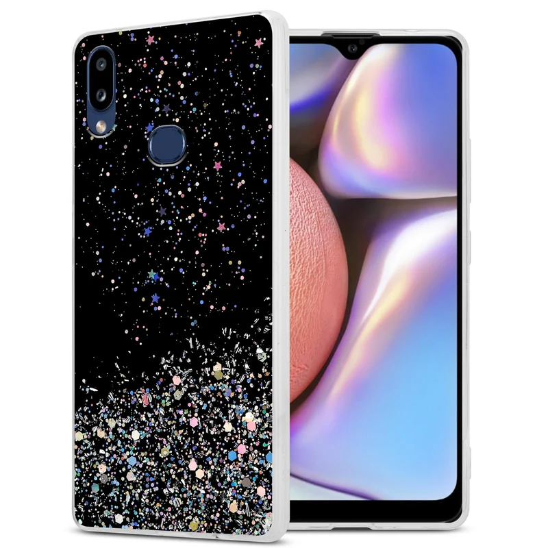 Cadorabo Hülle kompatibel mit Samsung Galaxy A10s / M01s Schutzhülle aus flexiblem TPU Silikon mit funkelnden Glitter