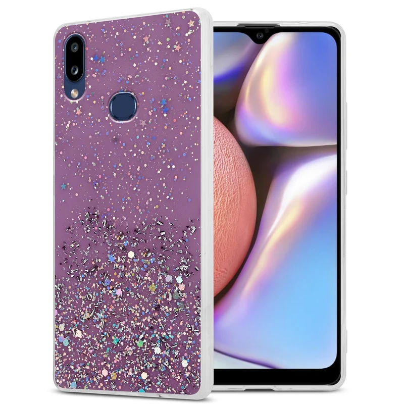 Cadorabo Hülle kompatibel mit Samsung Galaxy A10s / M01s Schutzhülle aus flexiblem TPU Silikon mit funkelnden Glitter