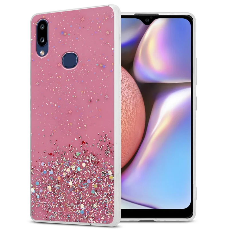 Cadorabo Hülle kompatibel mit Samsung Galaxy A10s / M01s Schutzhülle aus flexiblem TPU Silikon mit funkelnden Glitter