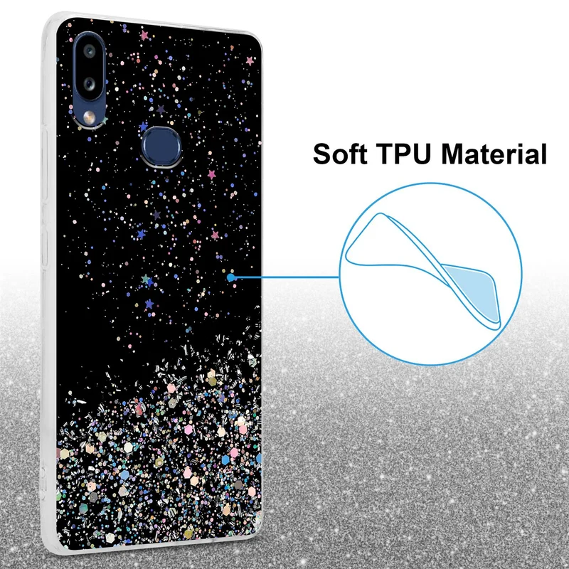 Cadorabo Hülle kompatibel mit Samsung Galaxy A10s / M01s Schutzhülle aus flexiblem TPU Silikon mit funkelnden Glitter