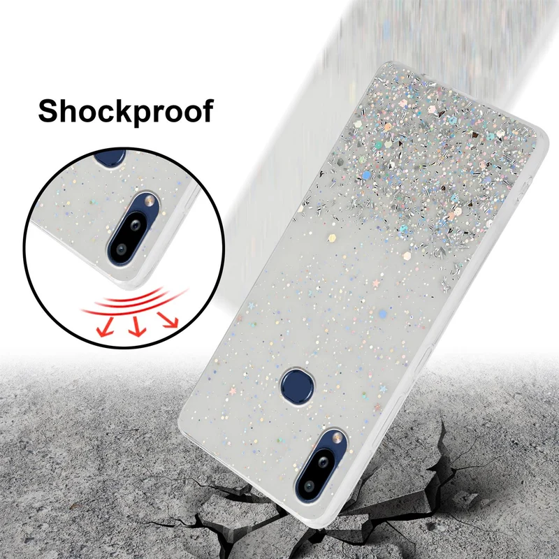 Cadorabo Hülle kompatibel mit Samsung Galaxy A10s / M01s Schutzhülle aus flexiblem TPU Silikon mit funkelnden Glitter