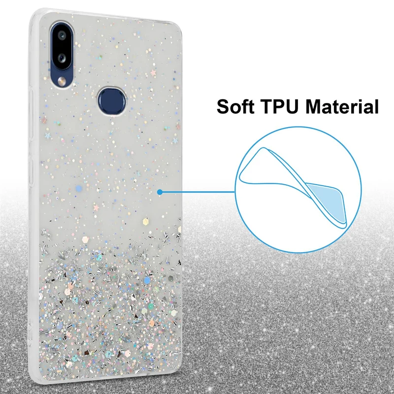 Cadorabo Hülle kompatibel mit Samsung Galaxy A10s / M01s Schutzhülle aus flexiblem TPU Silikon mit funkelnden Glitter