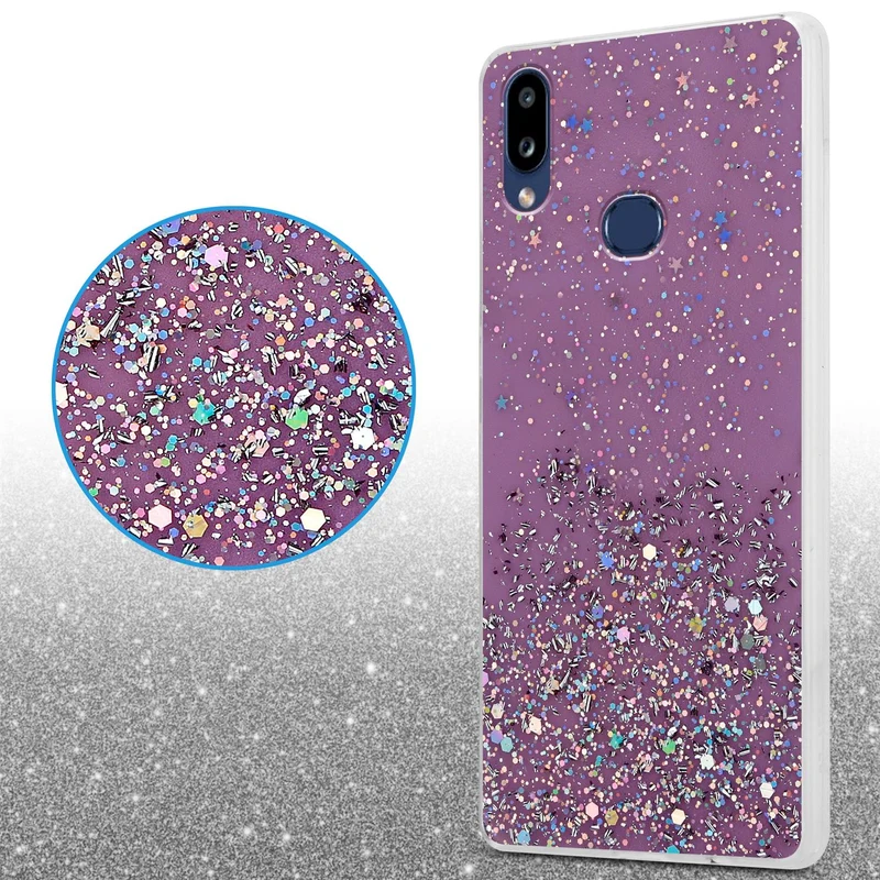 Cadorabo Hülle kompatibel mit Samsung Galaxy A10s / M01s Schutzhülle aus flexiblem TPU Silikon mit funkelnden Glitter