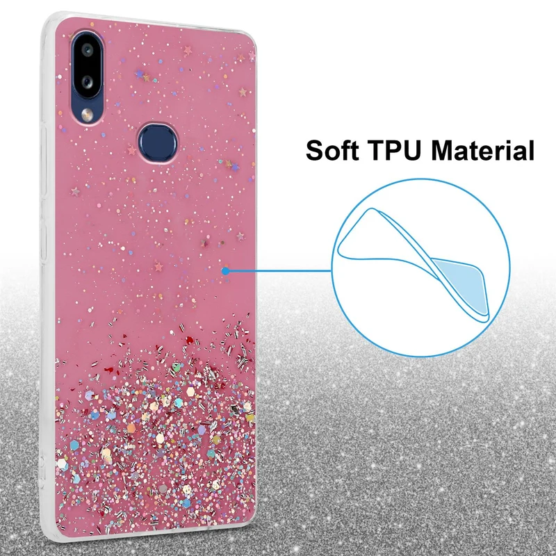 Cadorabo Hülle kompatibel mit Samsung Galaxy A10s / M01s Schutzhülle aus flexiblem TPU Silikon mit funkelnden Glitter