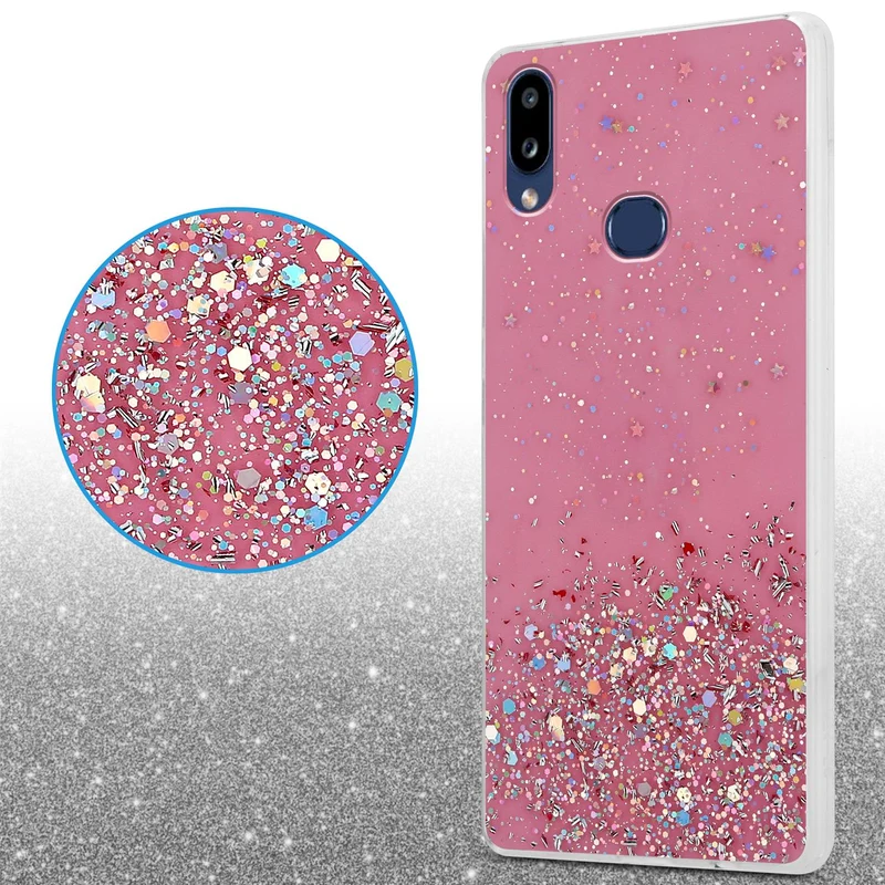 Cadorabo Hülle kompatibel mit Samsung Galaxy A10s / M01s Schutzhülle aus flexiblem TPU Silikon mit funkelnden Glitter