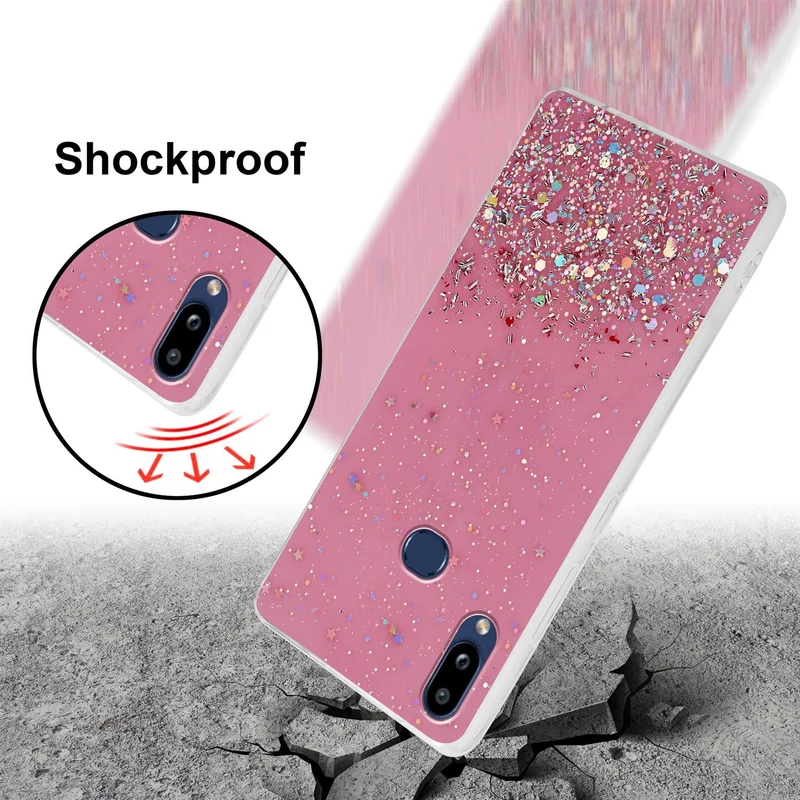 Cadorabo Hülle kompatibel mit Samsung Galaxy A10s / M01s Schutzhülle aus flexiblem TPU Silikon mit funkelnden Glitter