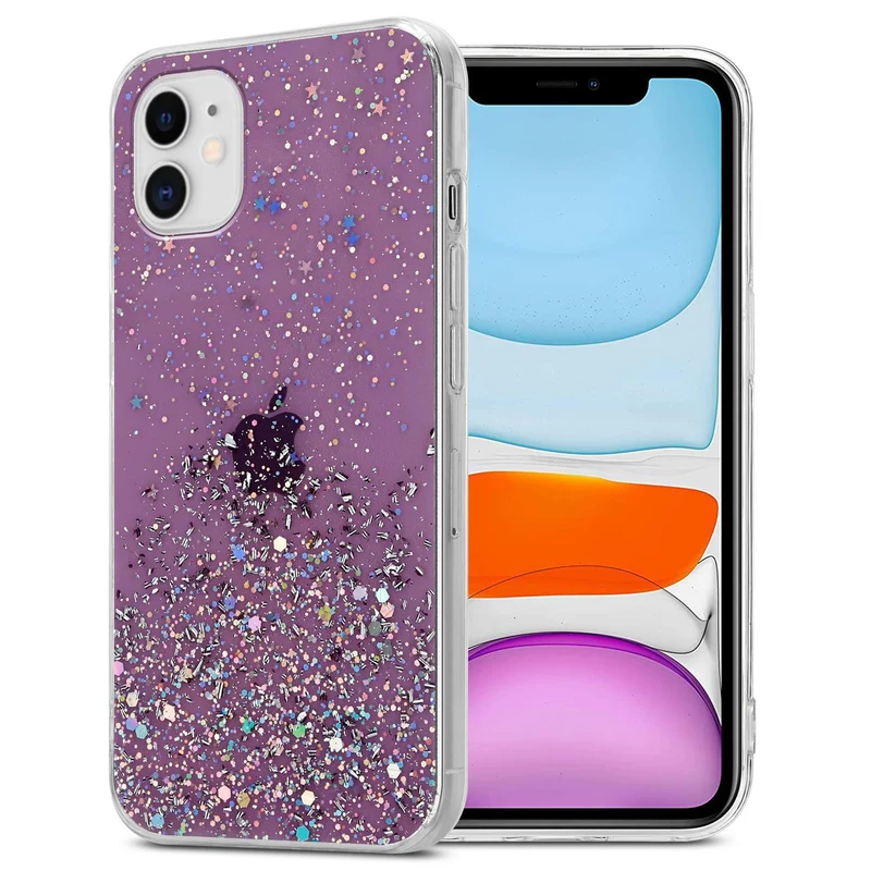Cadorabo Hülle kompatibel mit Apple iPhone 11 PRO MAX Schutzhülle aus flexiblem TPU Silikon mit funkelnden Glitter