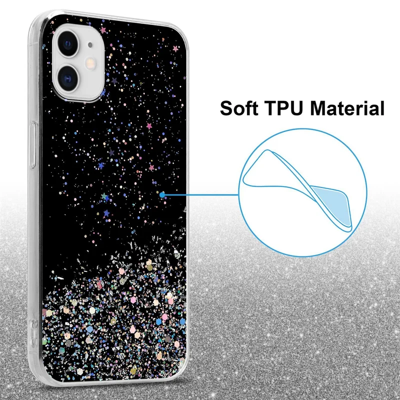 Cadorabo Hülle kompatibel mit Apple iPhone 11 PRO MAX Schutzhülle aus flexiblem TPU Silikon mit funkelnden Glitter