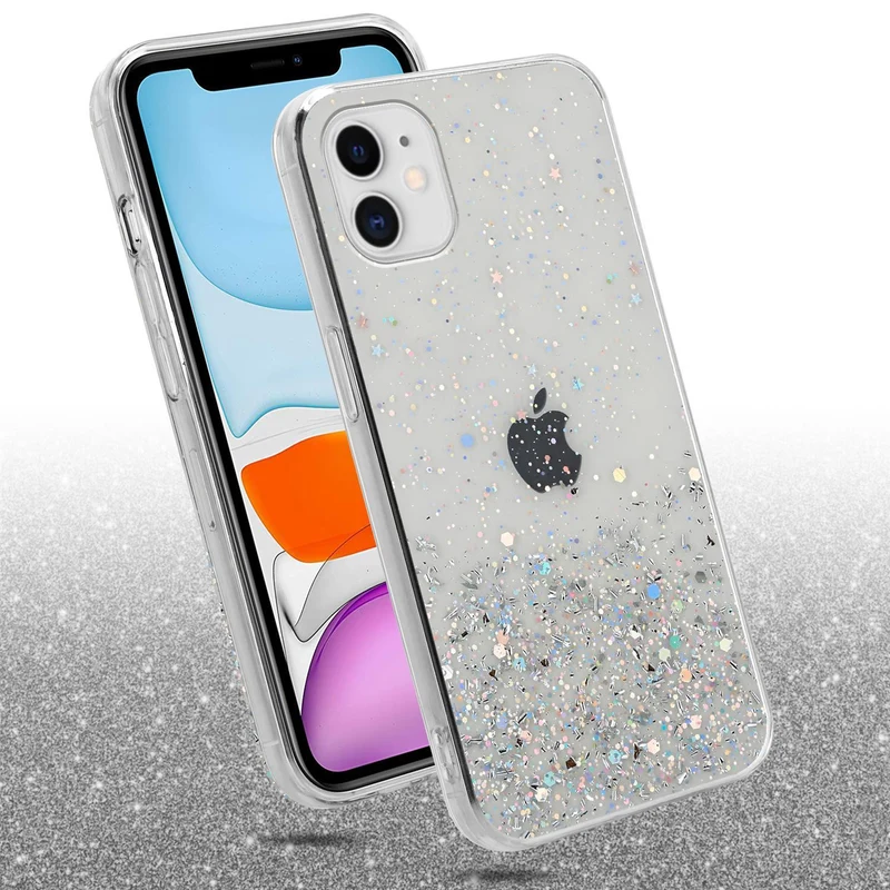 Cadorabo Hülle kompatibel mit Apple iPhone 11 PRO MAX Schutzhülle aus flexiblem TPU Silikon mit funkelnden Glitter