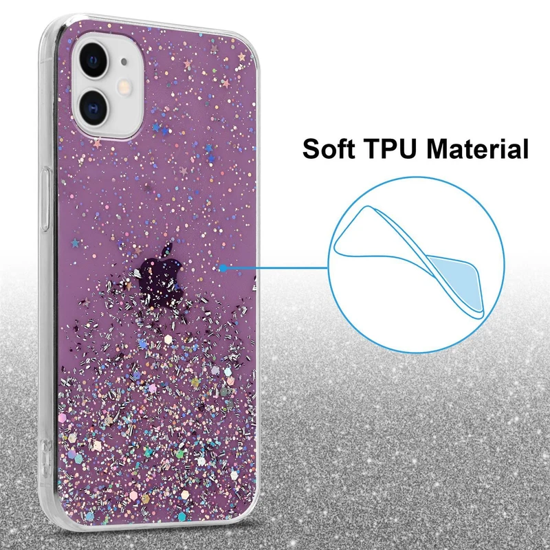 Cadorabo Hülle kompatibel mit Apple iPhone 11 PRO MAX Schutzhülle aus flexiblem TPU Silikon mit funkelnden Glitter