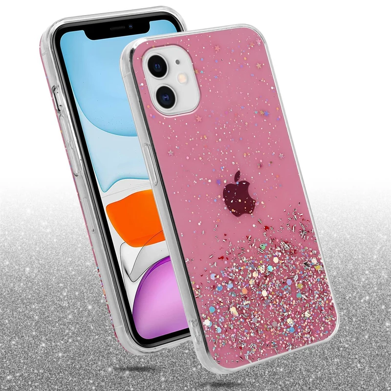 Cadorabo Hülle kompatibel mit Apple iPhone 11 PRO MAX Schutzhülle aus flexiblem TPU Silikon mit funkelnden Glitter
