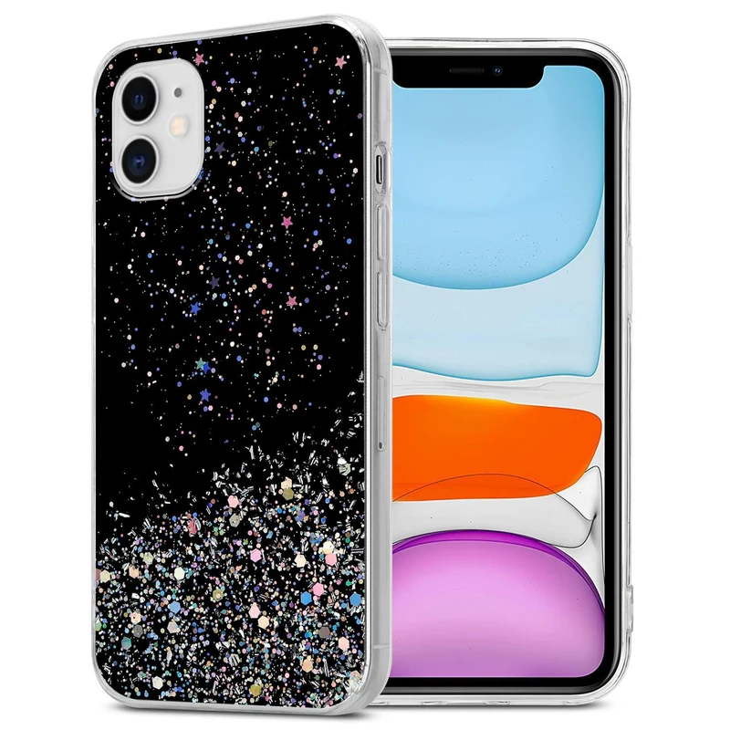 Cadorabo Hülle kompatibel mit Apple iPhone 11 PRO Schutzhülle aus flexiblem TPU Silikon mit funkelnden Glitter