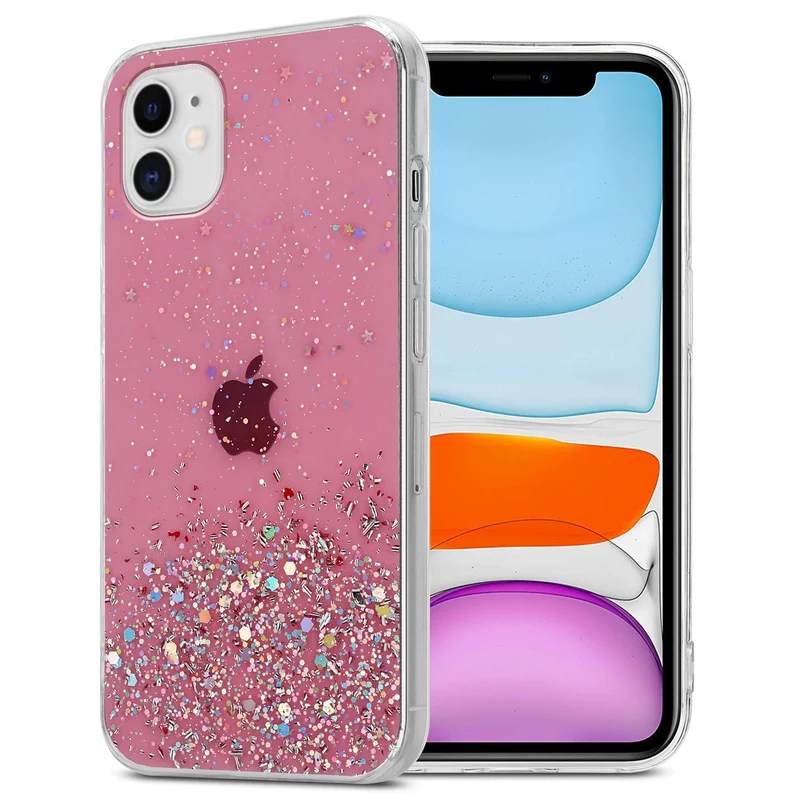 Cadorabo Hülle kompatibel mit Apple iPhone 11 PRO Schutzhülle aus flexiblem TPU Silikon mit funkelnden Glitter