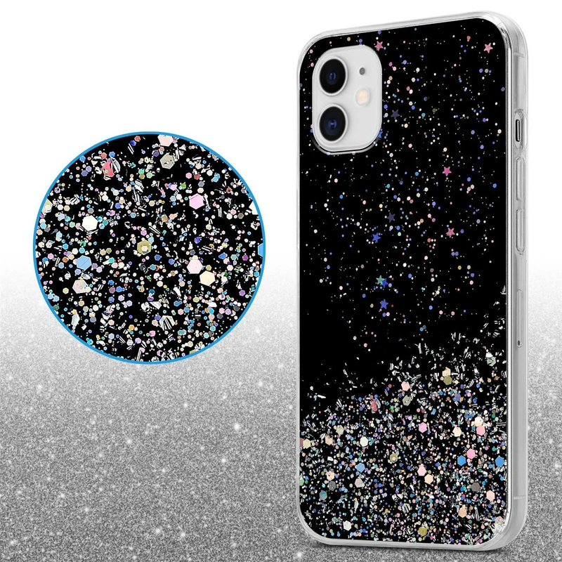 Cadorabo Hülle kompatibel mit Apple iPhone 11 PRO Schutzhülle aus flexiblem TPU Silikon mit funkelnden Glitter
