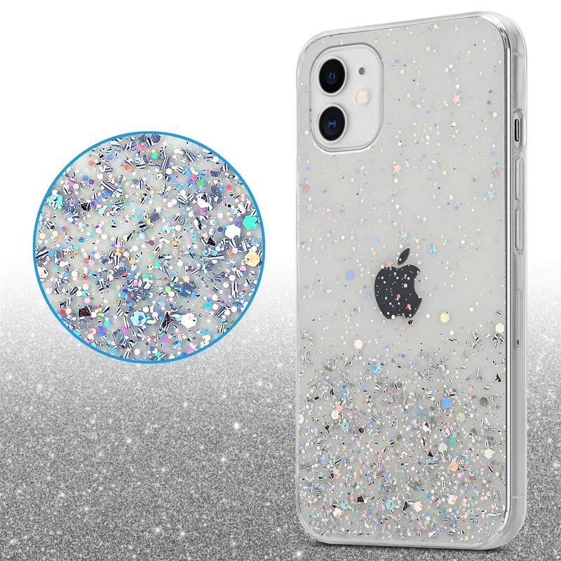 Cadorabo Hülle kompatibel mit Apple iPhone 11 PRO Schutzhülle aus flexiblem TPU Silikon mit funkelnden Glitter
