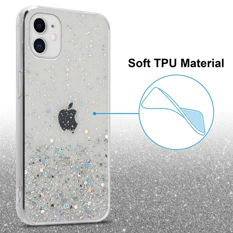 Cadorabo Hülle kompatibel mit Apple iPhone 11 PRO Schutzhülle aus flexiblem TPU Silikon mit funkelnden Glitter