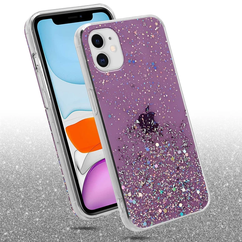 Cadorabo Hülle kompatibel mit Apple iPhone 11 PRO Schutzhülle aus flexiblem TPU Silikon mit funkelnden Glitter
