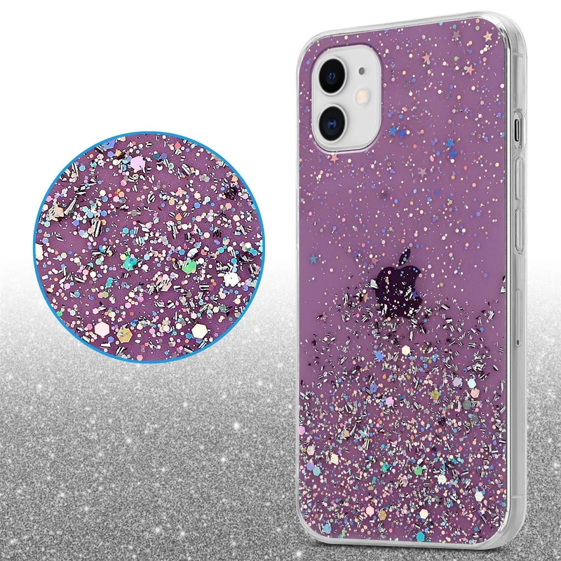 Cadorabo Hülle kompatibel mit Apple iPhone 11 PRO Schutzhülle aus flexiblem TPU Silikon mit funkelnden Glitter