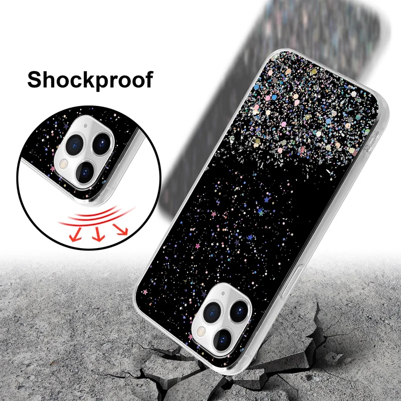 Cadorabo Hülle kompatibel mit Apple iPhone 11 Schutzhülle aus flexiblem TPU Silikon mit funkelnden Glitter