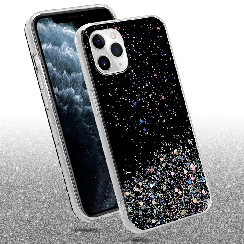 Cadorabo Hülle kompatibel mit Apple iPhone 11 Schutzhülle aus flexiblem TPU Silikon mit funkelnden Glitter
