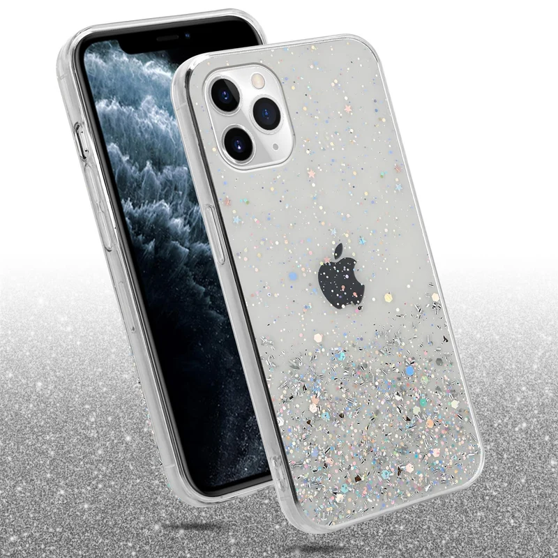 Cadorabo Hülle kompatibel mit Apple iPhone 11 Schutzhülle aus flexiblem TPU Silikon mit funkelnden Glitter