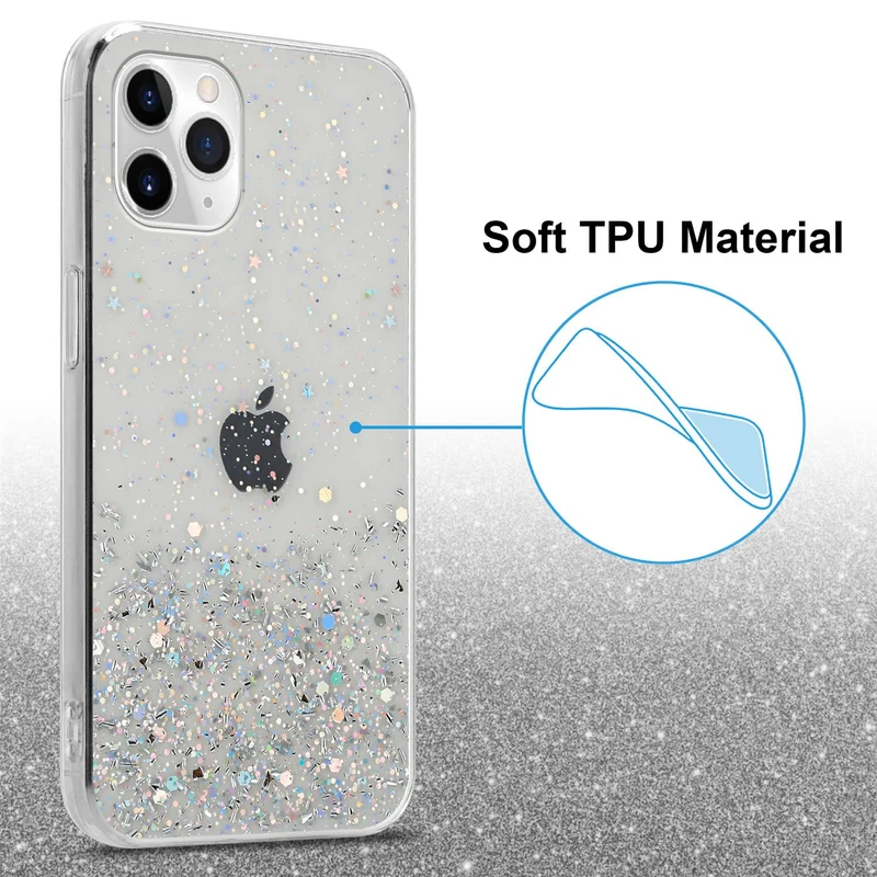 Cadorabo Hülle kompatibel mit Apple iPhone 11 Schutzhülle aus flexiblem TPU Silikon mit funkelnden Glitter