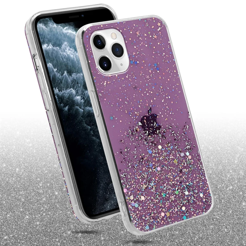 Cadorabo Hülle kompatibel mit Apple iPhone 11 Schutzhülle aus flexiblem TPU Silikon mit funkelnden Glitter