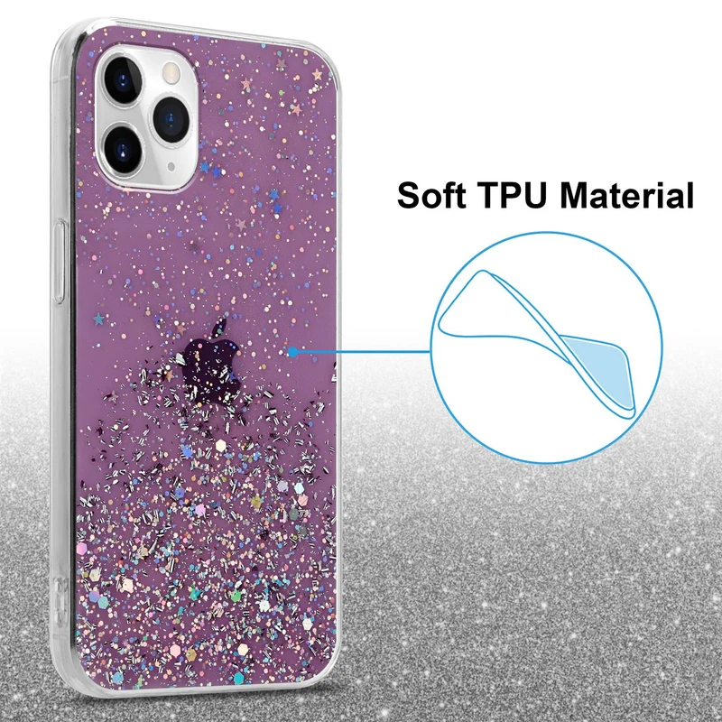 Cadorabo Hülle kompatibel mit Apple iPhone 11 Schutzhülle aus flexiblem TPU Silikon mit funkelnden Glitter