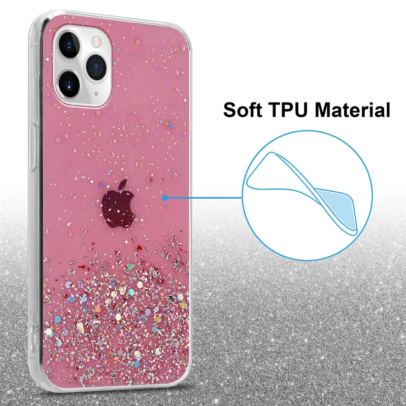 Cadorabo Hülle kompatibel mit Apple iPhone 11 Schutzhülle aus flexiblem TPU Silikon mit funkelnden Glitter