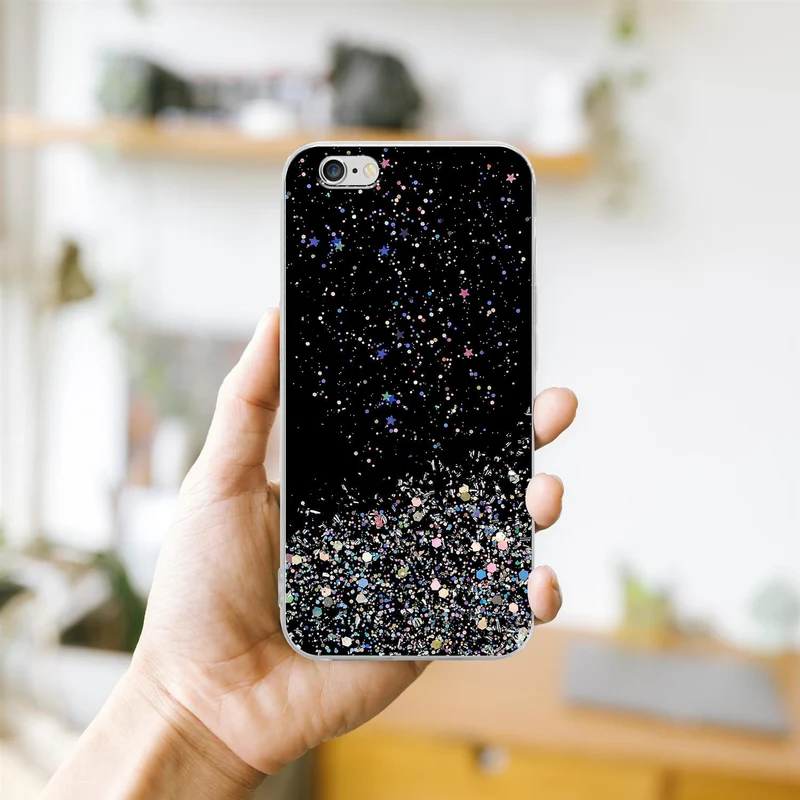 Cadorabo Hülle kompatibel mit Apple iPhone 6 PLUS / 6S PLUS Schutzhülle aus flexiblem TPU Silikon mit funkelnden Glitter