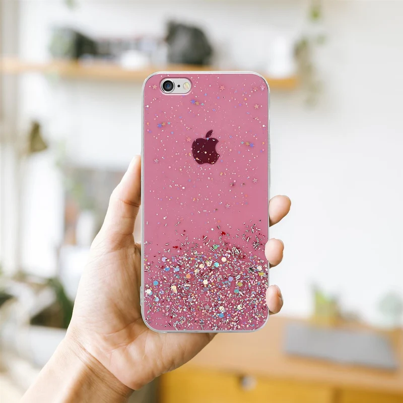 Cadorabo Hülle kompatibel mit Apple iPhone 6 PLUS / 6S PLUS Schutzhülle aus flexiblem TPU Silikon mit funkelnden Glitter
