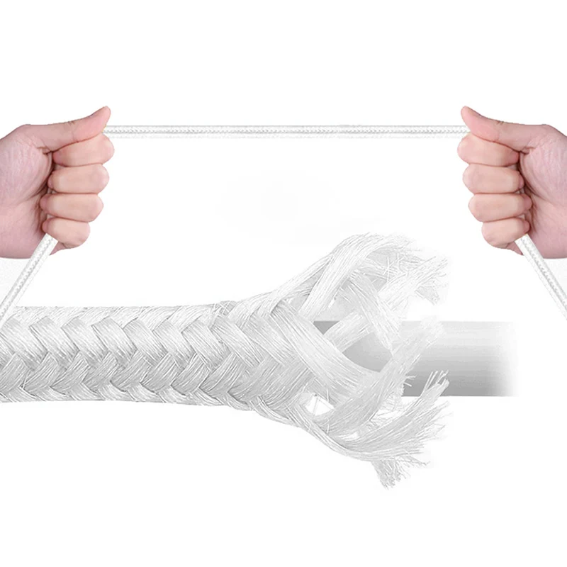 Cadorabo 3 in 1 Nylon Aufladekabel 3m 3m lang USB Mehrfach Aufladekabel- Multi- USB-C, Lightning, Micro USB