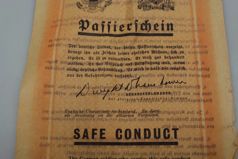 „Freies Geleit“ für Wehrmachtssoldaten im 2. Weltkrieg