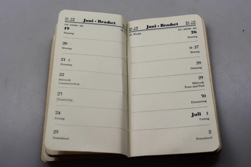 Taschenkalender 1938