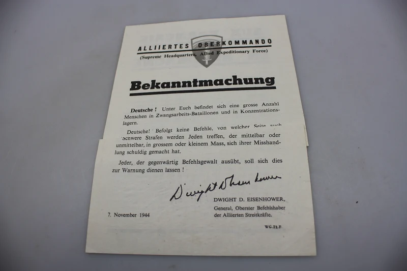 Flugblatt, das während der Bombenanschläge an die deutsche Bevölkerung geworfen wurde