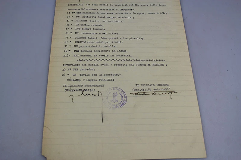 RSI-Dokument Region Bergamo 1944